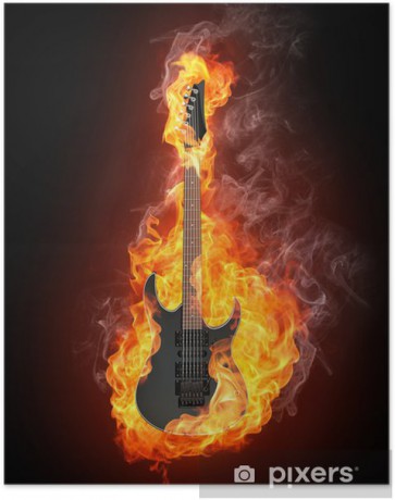 plakaty-elektricka-kytara-v-ohni