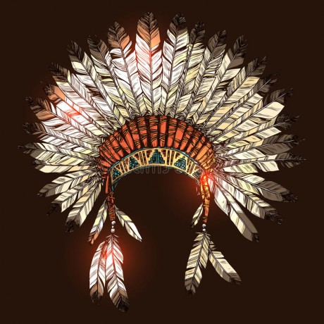 hand-drawn-native-american-indian-headdress-vector-color-illustration-tribal-chief-feather-hat-75190482