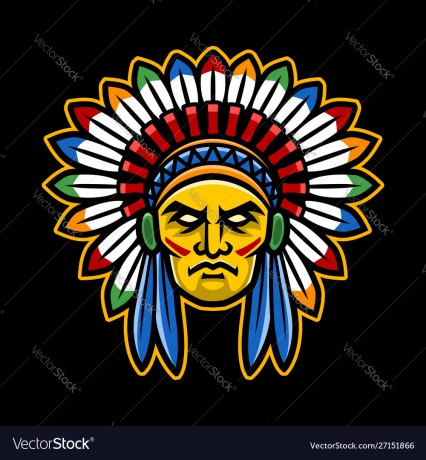 colorful-american-indian-chief-head-vector-27151866