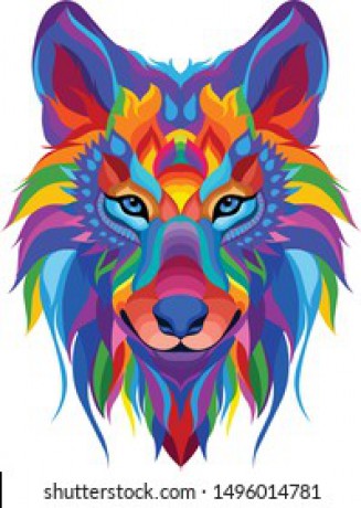 colorful-wolf-white-background-pop-260nw-1496014781