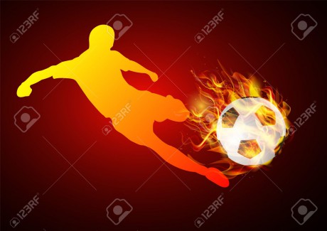 33102283-soccer-player-kicking-with-ball-fire