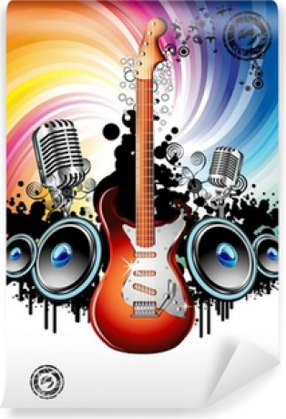 wall-murals-electric-guitar-music-background
