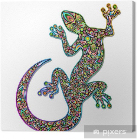 obrazy-na-platne-gecko-lizard-geko-psychedelic-art-design-geco-psichedelico