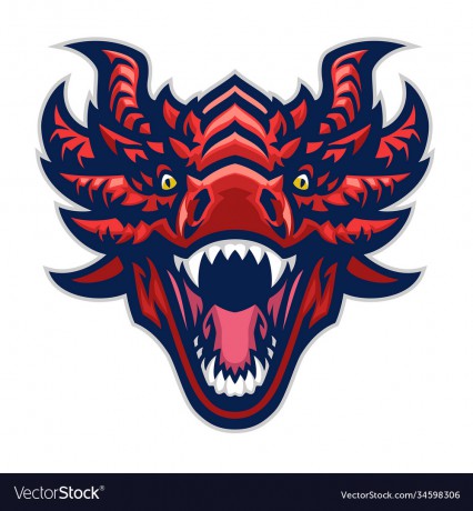 dragon-head-mascot-angry-vector-34598306