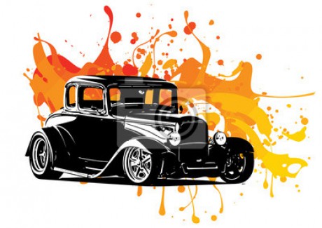 vintage-car-drawing-with-colored-ink-splashes-400-157348655
