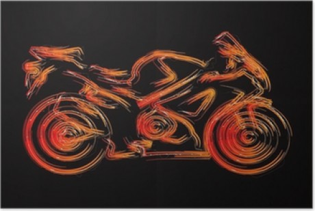 plakaty-motocykl-silhouette-set-1