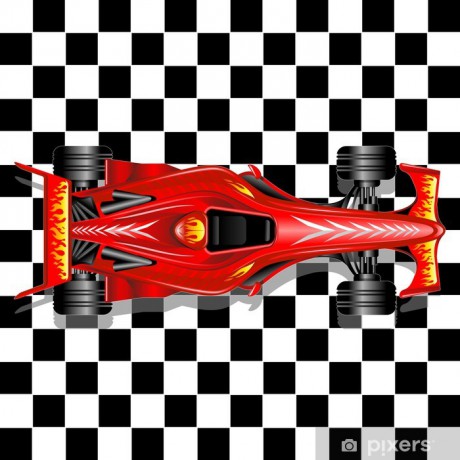 plakaty-formule-1-red-race-car-na-pozadi-kostkovany.jpg