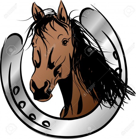 71049020-illustration-of-brown-horse-head-in-silver-horseshoe