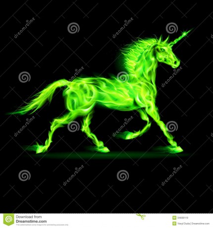green-fire-unicorn-illustration-black-background-34608119