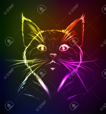100054416-a-cute-kitten-in-a-neon-light-vector-illustration-