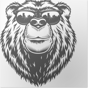 posters-vintage-monochrome-fashionable-serious-bear-head