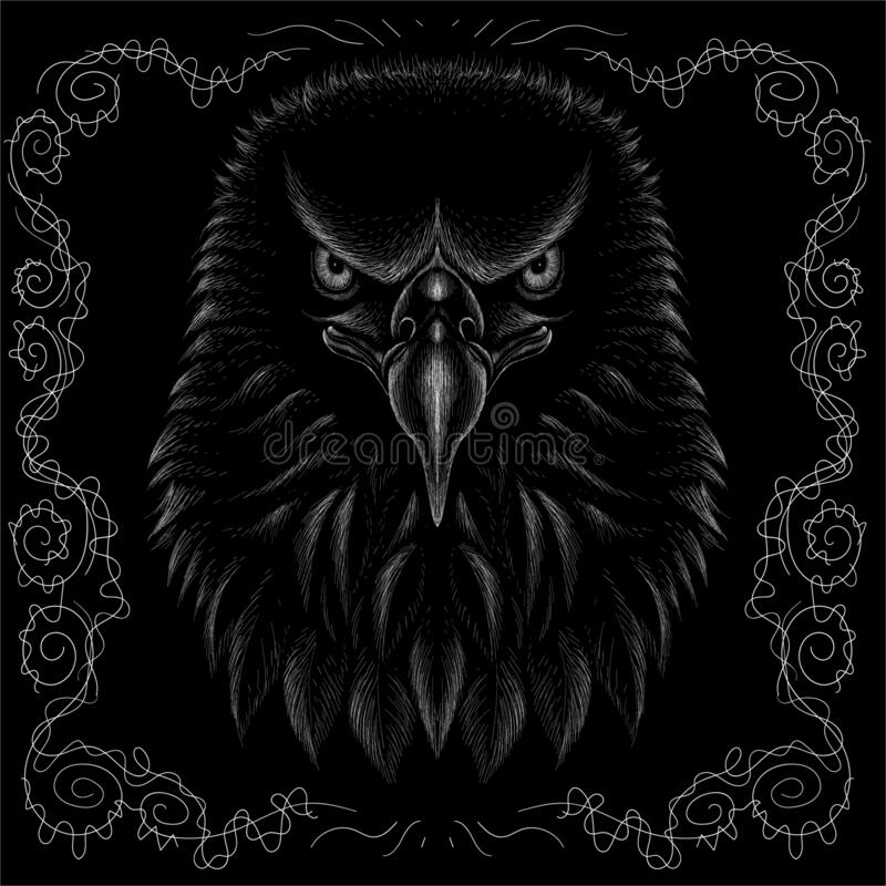 vector-logo-eagle-tattoo-t-shirt-design-outwear-hunting-style-raven-background-hand-drawing-black-fabric-canvas-208788368