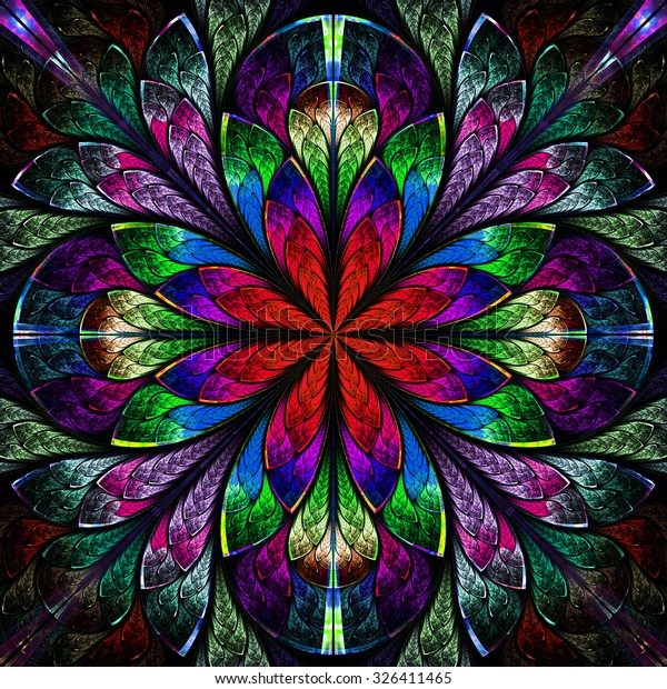 multicolor-beautiful-fractal-stained-glass-600w-326411465