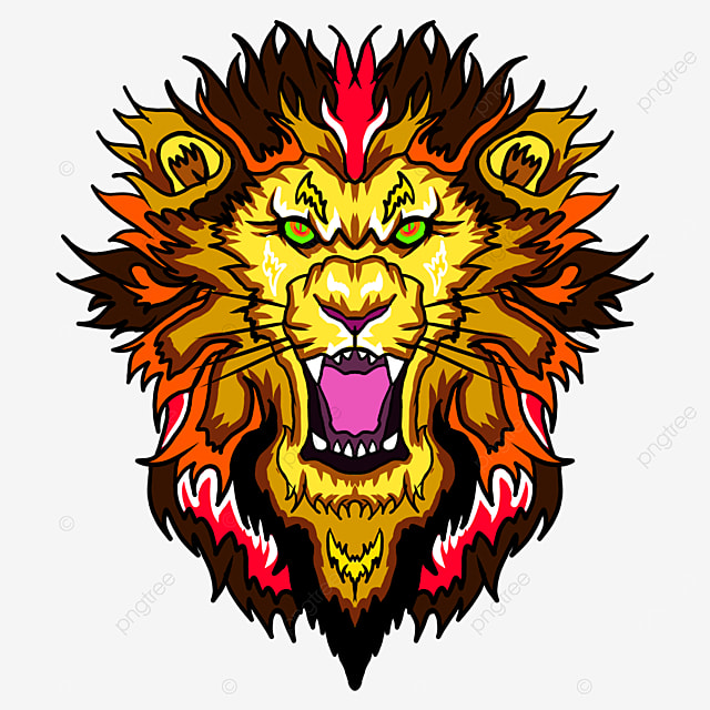 pngtree-frontal-lion-head-with-fire-pattern-mane-clip-art-png-image_2882524