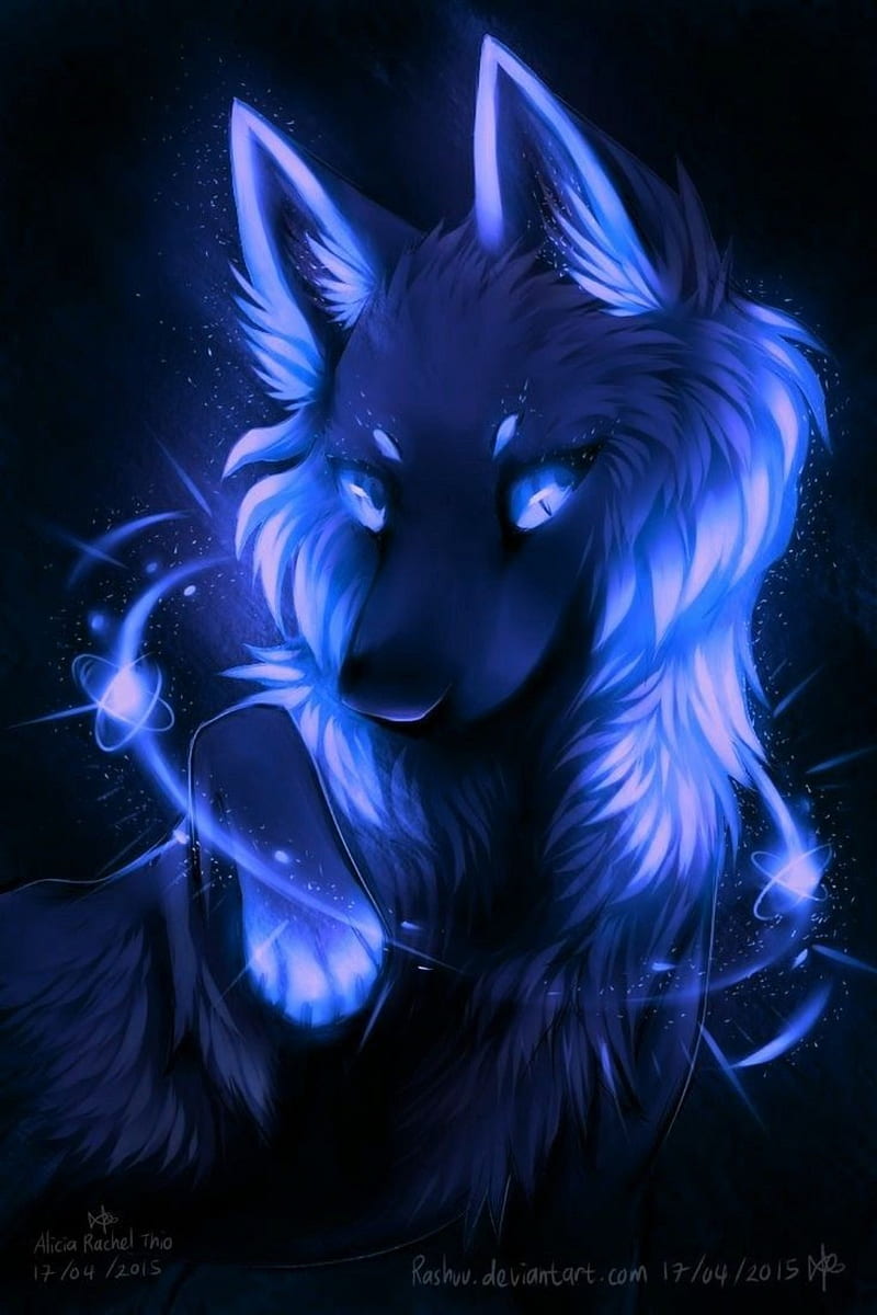 HD-wallpaper-lady-blue-wolf-animal-neon