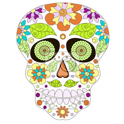 doodle-stylizovane-barevne-lebky-rucni-kresba-stock-vektorove-ilustrace-400-99354998