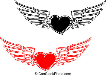 retro-heart-tattoo-retro-heart-with-wings-for-tattoo-design-image_csp6239007